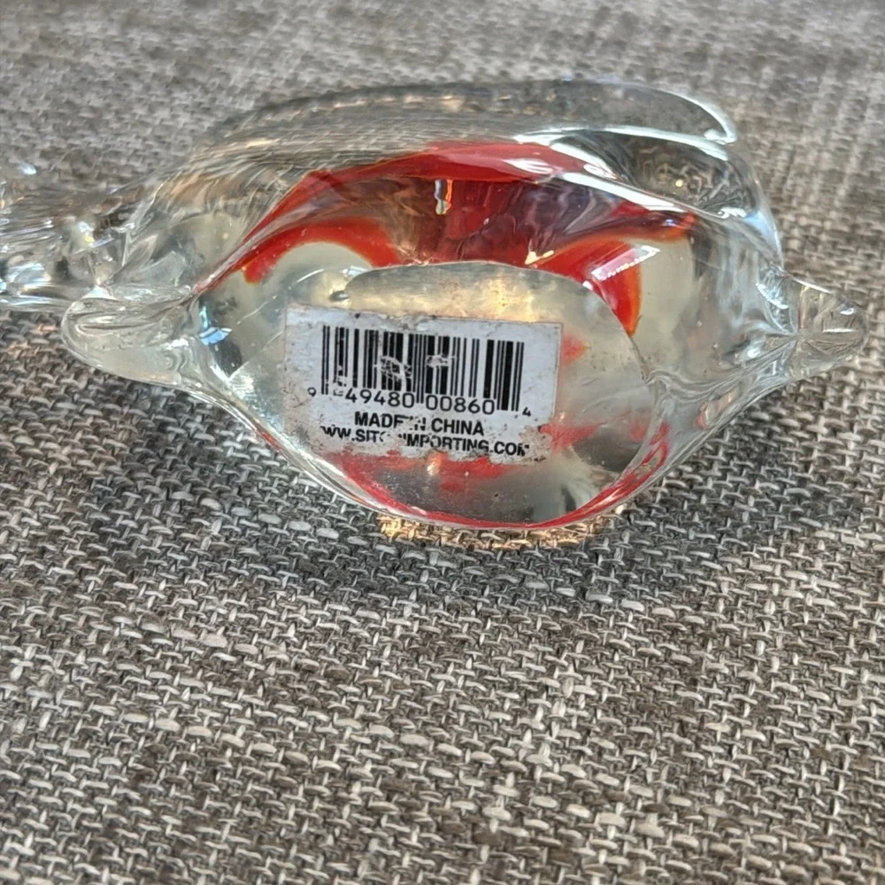 Red and White Betta Fish Decor Accessory